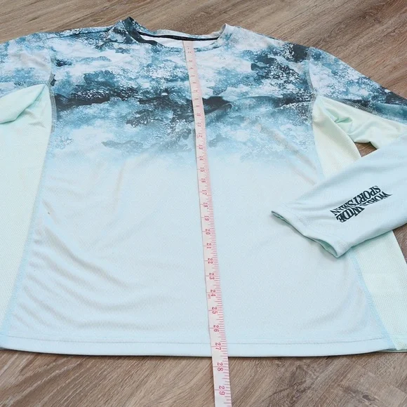 Men's World Wide Sportsman Blue and White Long Sleeve Fishing Shirt size Medium - Picture 5 of 9